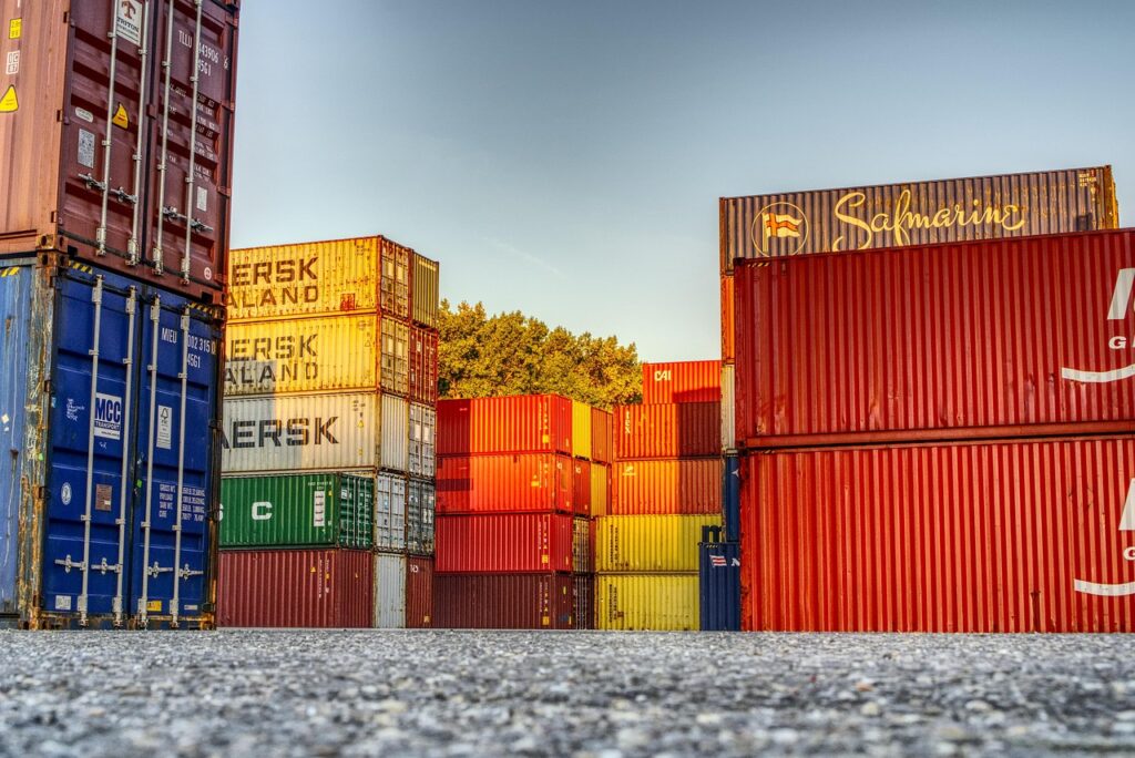container, port, nature, loading, stacked, container terminal, container handling, freight, transshipment point, germany, to dye, heaven, hdr, contrast, high dynamic range, multicoloured, cargo container, industry, export, fall, sunrise